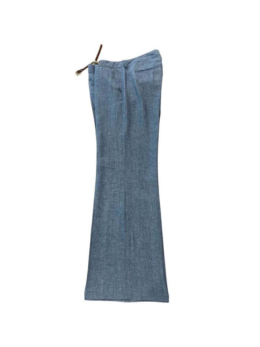 Michael Kors trousers pant wide leg light blue linen &cotton blend lightweight 8 - Picture 3 of 16